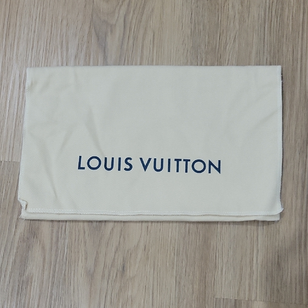 Louis Vuitton Cream Dust Bag with Black Logo